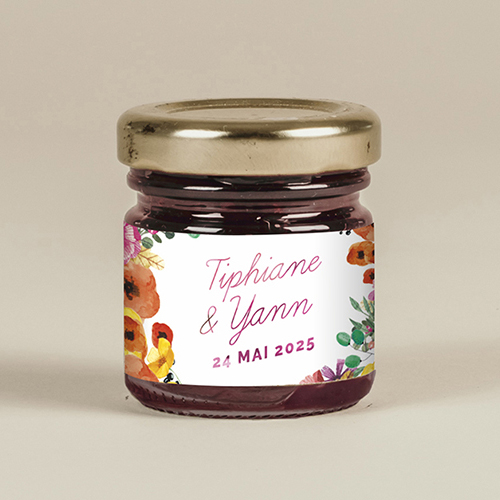 Confiture de mariage Champêtre à personnaliser