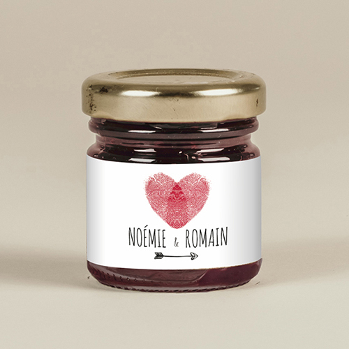 Confiture de mariage Coeur à personnaliser