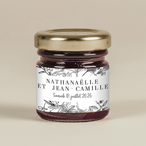 Confiture de mariage Composition florale à personnaliser
