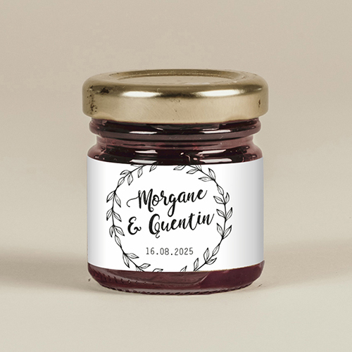Confiture de mariage Couronne à personnaliser