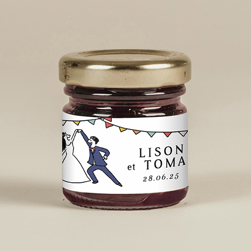 Confiture de mariage Danseurs à personnaliser
