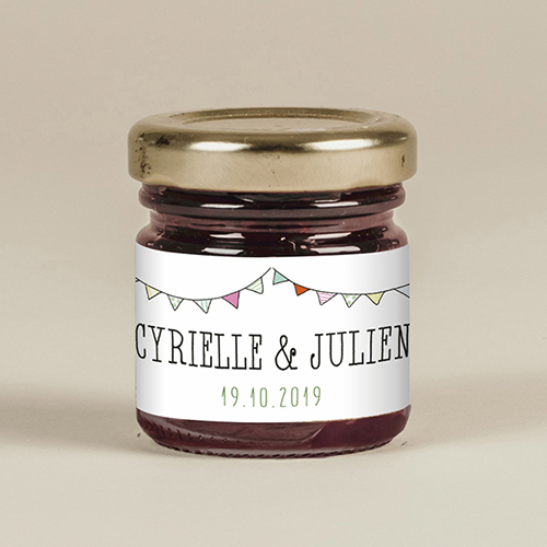 Confiture de mariage Fanions à personnaliser