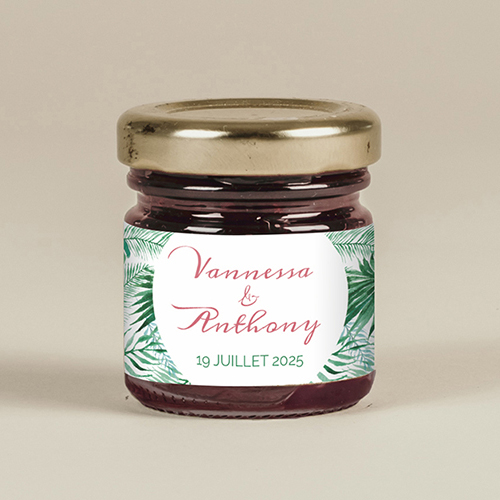 Confiture de mariage Jungle à personnaliser