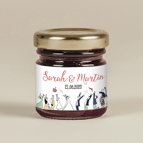 Confiture de mariage Lancer de bouquet à personnaliser