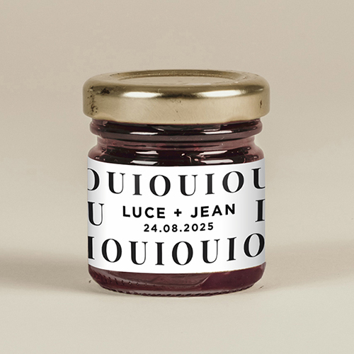 Confiture de mariage Lettering à personnaliser