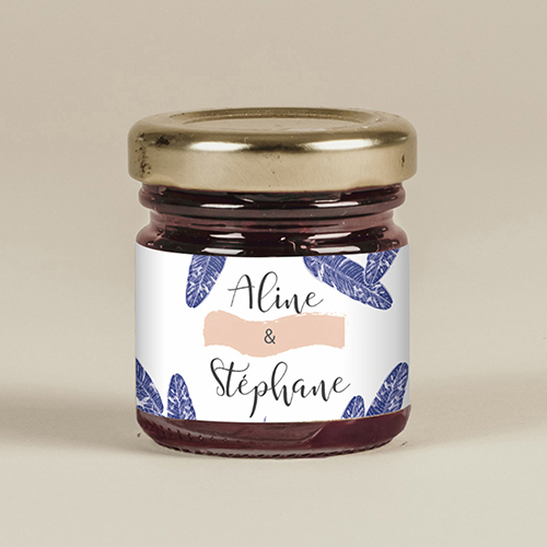 Confiture de mariage Plumes à personnaliser