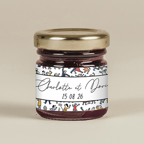 Confiture de mariage Scène danseurs à personnaliser