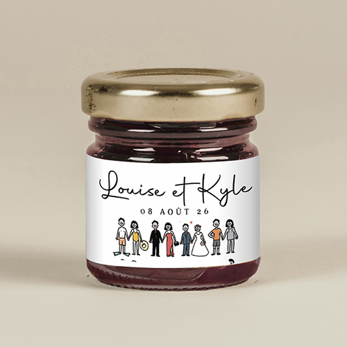 Confiture de mariage Tenues à personnaliser
