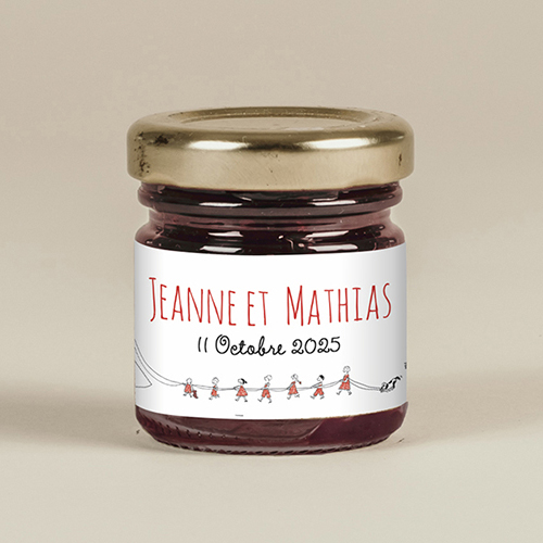 Confiture de mariage Traîne de la mariée à personnaliser