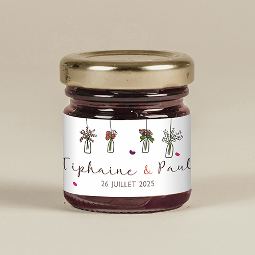 Confiture de mariage Vases suspendus à personnaliser