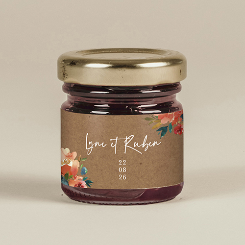 Confiture de mariage Zinnia à personnaliser
