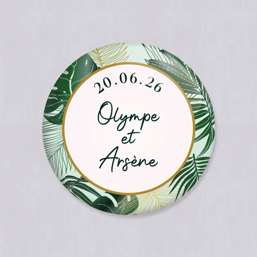 Décapsuleur de mariage Cadre tropical à personnaliser