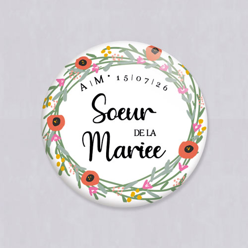 Décapsuleur de mariage Couronne de fleurs à personnaliser