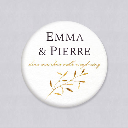 Décapsuleur de mariage Feuilles dorées à personnaliser