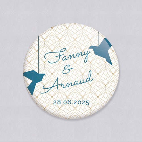 Décapsuleur de mariage Origami à personnaliser