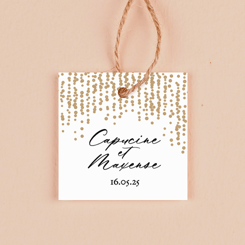 Étiquette carrée de mariage Glitter à personnaliser