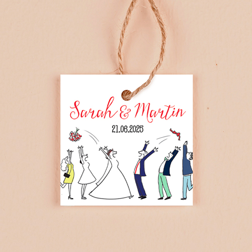 Étiquette carrée de mariage Lancer de bouquet à personnaliser