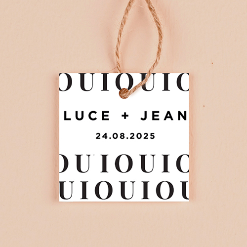 Étiquette carrée de mariage Lettering à personnaliser