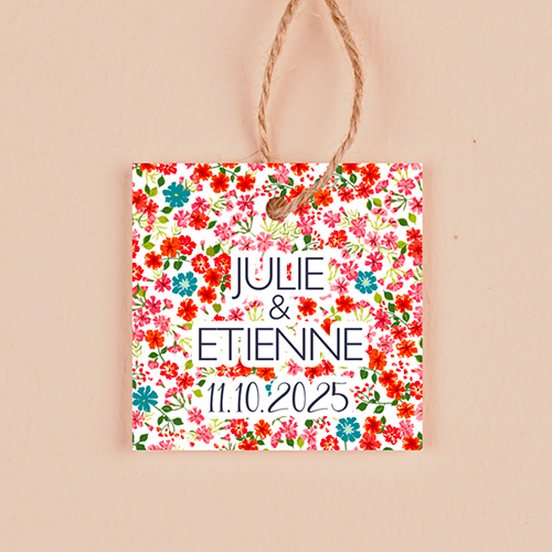 Étiquette carrée de mariage Liberty à personnaliser