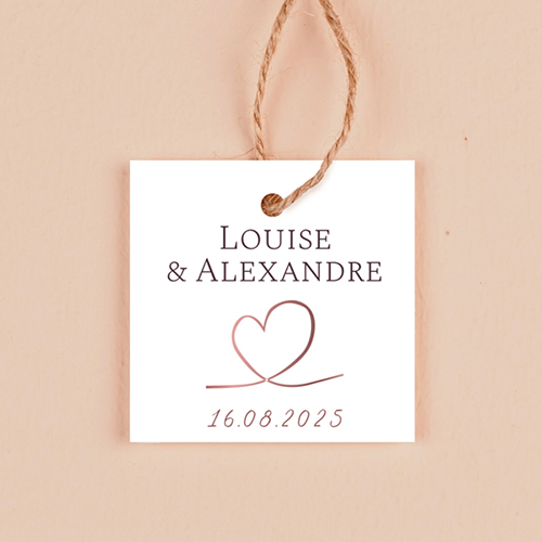 Étiquette carrée de mariage Love à personnaliser