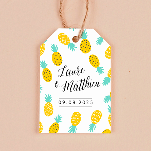 Étiquette rectangulaire de mariage Ananas à personnaliser
