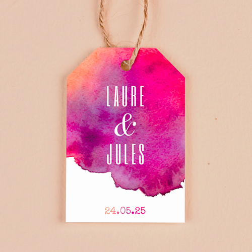 Étiquette rectangulaire de mariage Aquarelle à personnaliser
