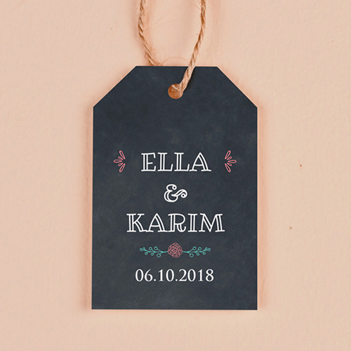 Étiquette rectangulaire de mariage Ardoise à personnaliser