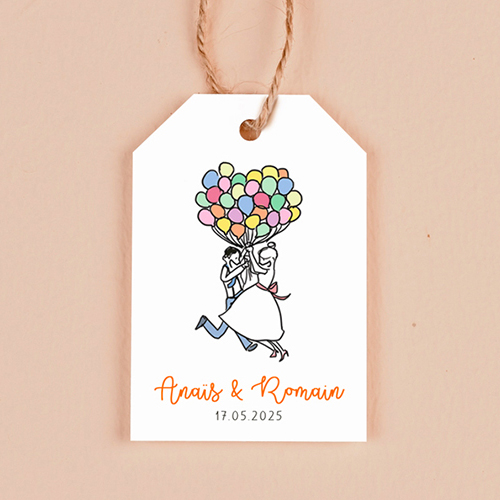 Étiquette rectangulaire de mariage Ballons à personnaliser