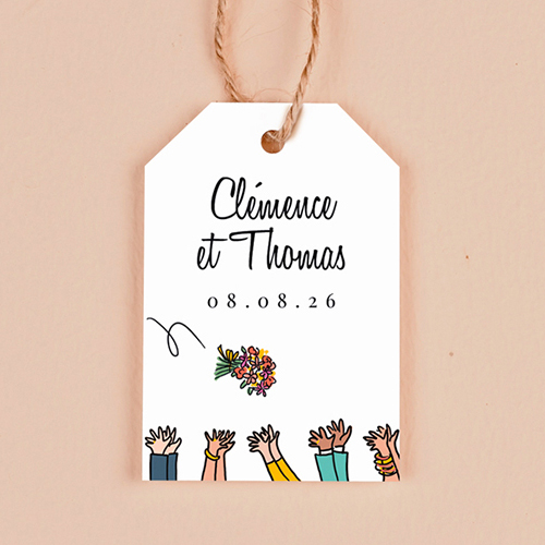 Étiquette rectangulaire de mariage Bouquet à personnaliser