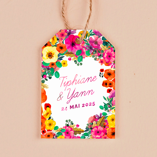 Étiquette rectangulaire de mariage Champêtre à personnaliser