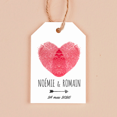 Étiquette rectangulaire de mariage Coeur à personnaliser