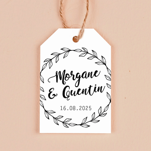 Étiquette rectangulaire de mariage Couronne à personnaliser