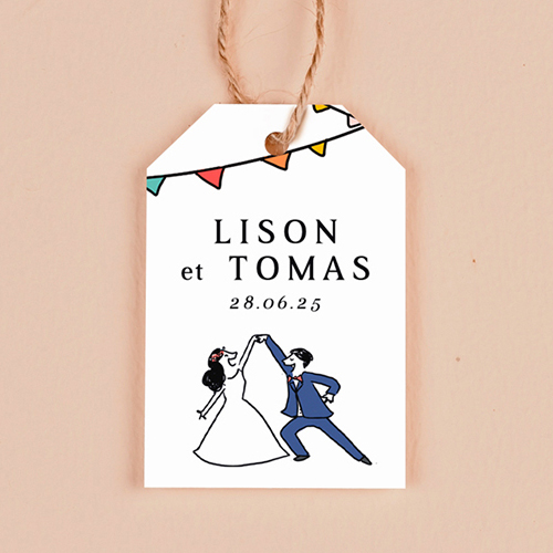 Étiquette rectangulaire de mariage Danseurs à personnaliser
