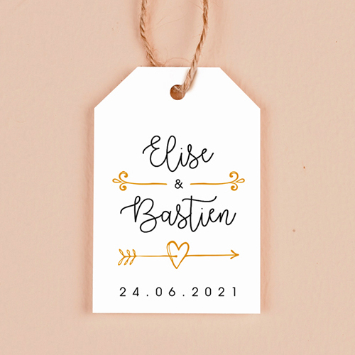 Étiquette rectangulaire de mariage Flèche à personnaliser