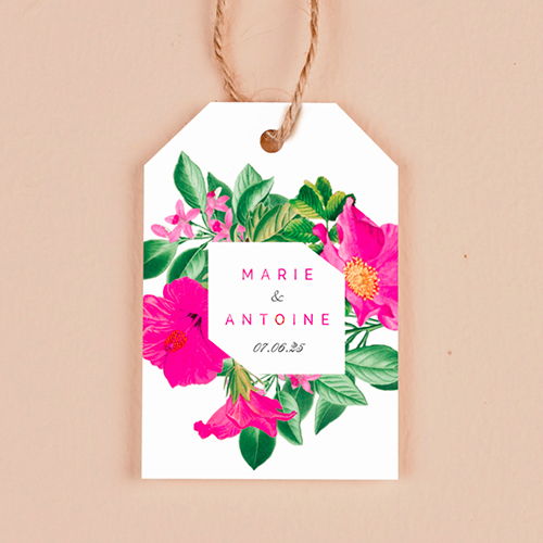 Étiquette rectangulaire de mariage Floral à personnaliser