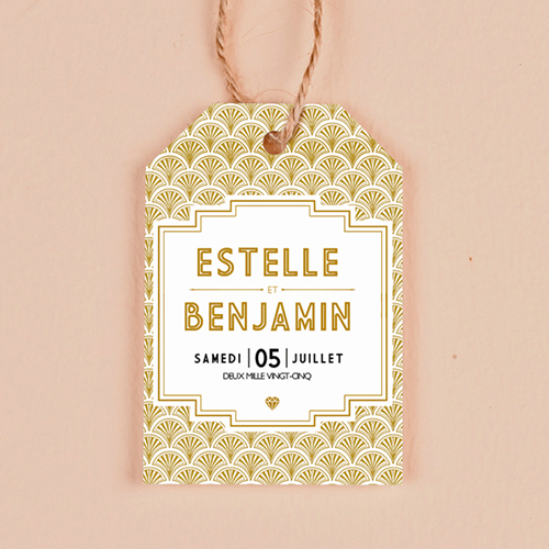 Étiquette rectangulaire de mariage Gatsby à personnaliser