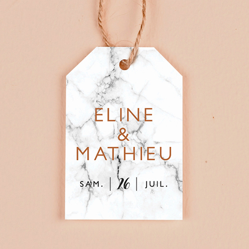 Étiquette rectangulaire de mariage Marbre à personnaliser
