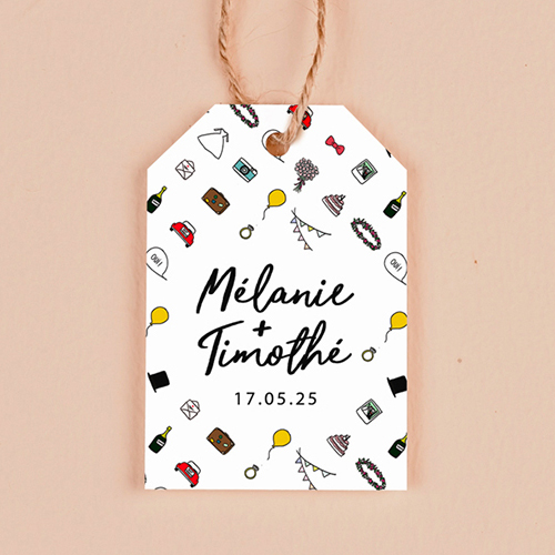 Étiquette rectangulaire de mariage Motifs à personnaliser