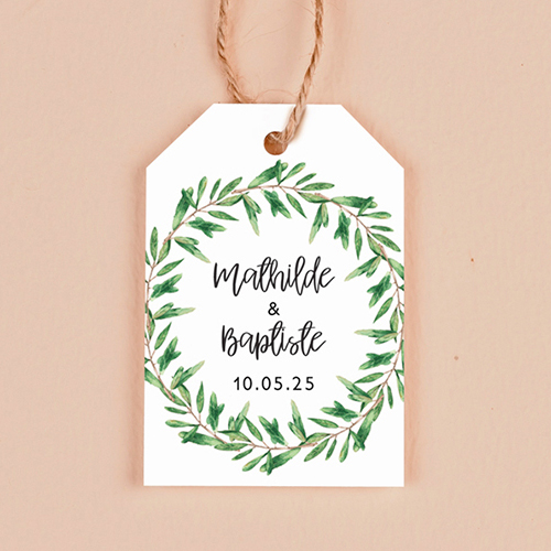 Étiquette rectangulaire de mariage Natural à personnaliser