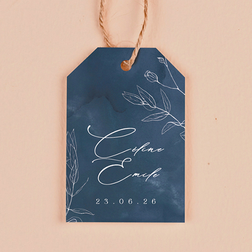 Étiquette rectangulaire de mariage Navy à personnaliser