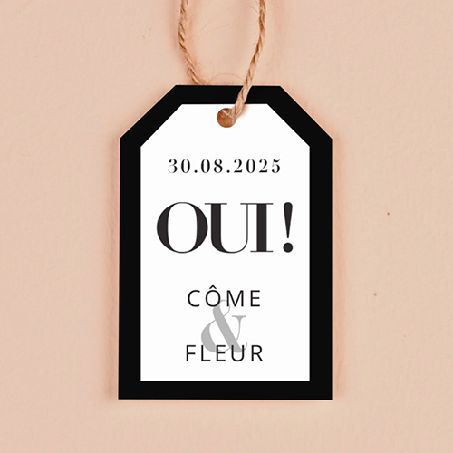 Étiquette rectangulaire de mariage Oui à personnaliser