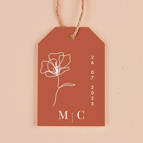 Étiquette rectangulaire de mariage Terracotta à personnaliser