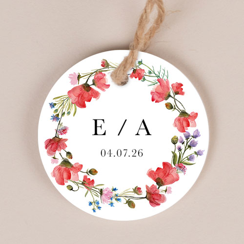 Etiquette ronde de mariage Alexandria à personnaliser