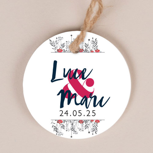 Etiquette ronde de mariage Brindilles à personnaliser