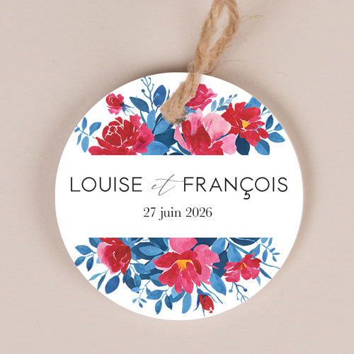 Etiquette ronde de mariage Charlotte à personnaliser