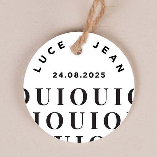 Etiquette ronde de mariage Lettering à personnaliser