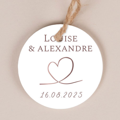 Etiquette ronde de mariage Love à personnaliser