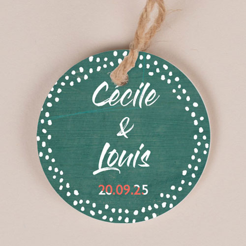 Etiquette ronde de mariage Pois à personnaliser