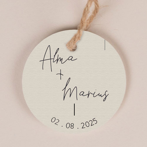 Etiquette ronde de mariage Warp à personnaliser