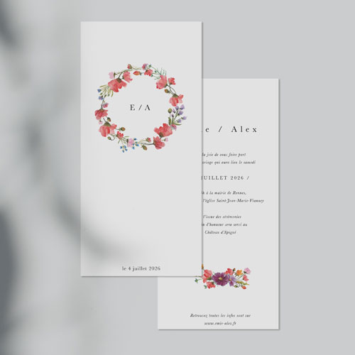 Faire-part de mariage Alexandria à personnaliser